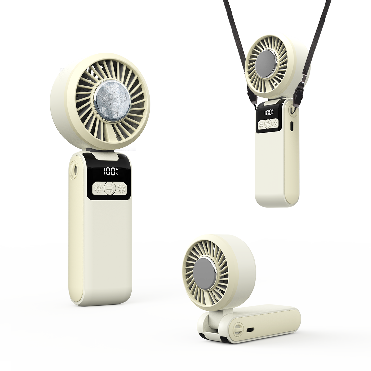 Jabees FrostOne Fold – Foldable Handheld Fan with Cooling Plate