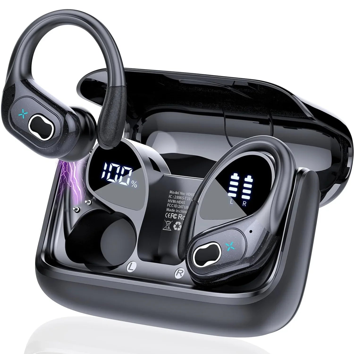 NNEOBA Bluetooth 5.4 Wireless Earbuds with Ear Hooks-0