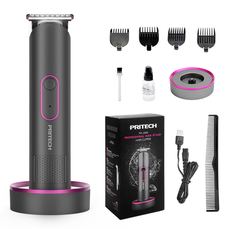 NNEDSZ PRITECH PR-2888 Professional Hair Clipper Kit - USB Rechargeable, 600mAh Battery, IPX6 Waterproof Grooming Set-0