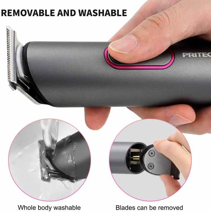 NNEDSZ PRITECH PR-2888 Professional Hair Clipper Kit - USB Rechargeable, 600mAh Battery, IPX6 Waterproof Grooming Set-3