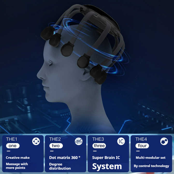 NNEDSZ Black Standard B model [5 modes + vibration + timing]  Multifunctional Electric Head Massager with 14 Nodes- Scalp Stress Relief-4